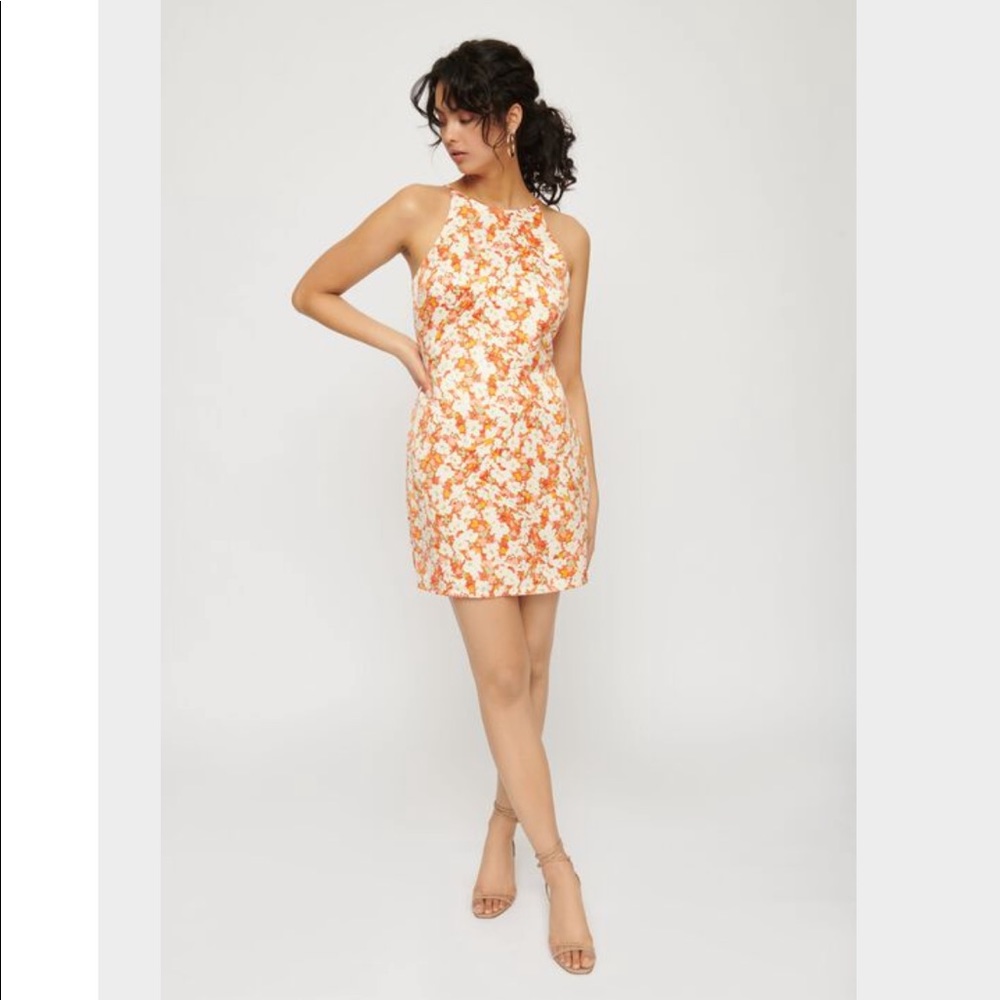 Floral Patterned Dress with Bow Tie Back